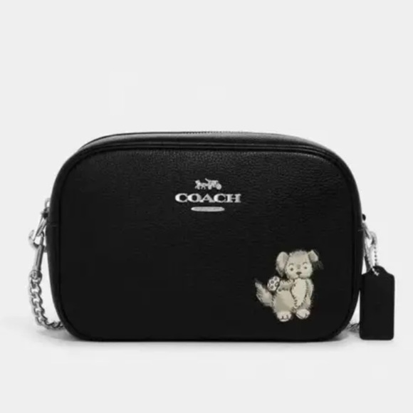 Coach Handbags - Coach Bag With Happy Dog in Refine Pebble Leather Black